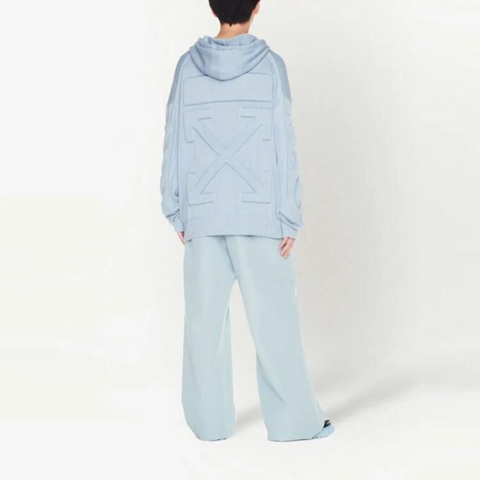 Off-White 3D Diag Knit Hoodie «Pale Blue»