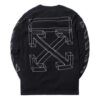 Off-White 3D-trykt, uthult pil-T-skjorte med lange ermer for menn