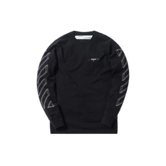 Off-White 3D-trykt, uthult pil-T-skjorte med lange ermer for menn