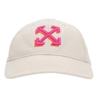 Off-White Arrow-brodert gabardine-baseballcap «White»