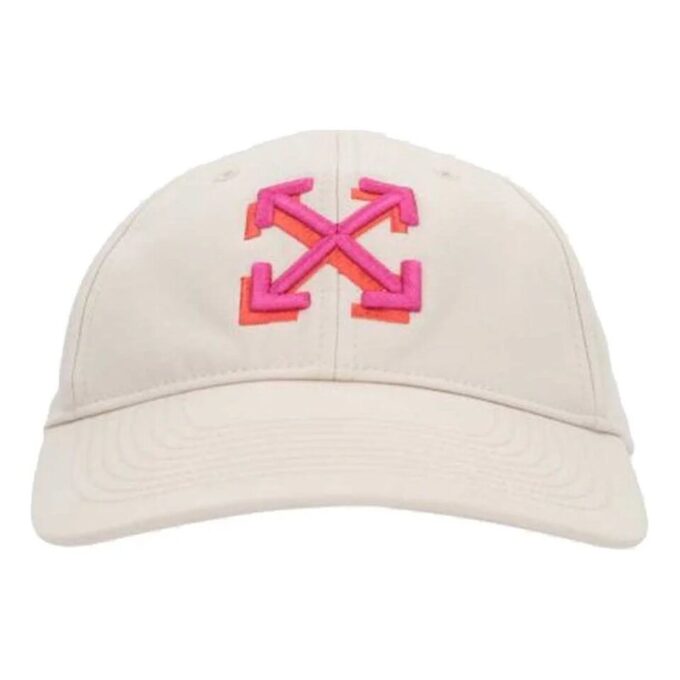 Off-White Arrow-brodert gabardine-baseballcap «White»