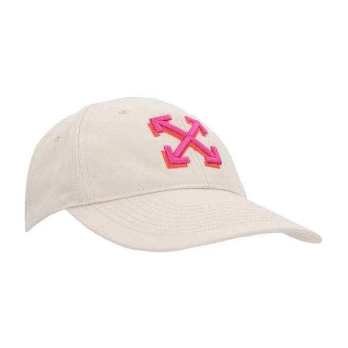 Off-White Arrow-brodert gabardine-baseballcap «White»