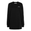 Off-White Arrow broderte blomster sportslig lang løs passform svart hettegenser