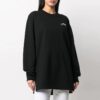 Off-White Arrow broderte blomster sportslig lang løs passform svart hettegenser