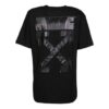 Off-White Arrow Pattern Rundhalset genser med korte ermer, slim fit-versjon, svart