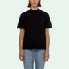 Off-White Arrow Pattern Rundhalset genser med korte ermer, slim fit-versjon, svart