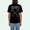 Off-White Arrow Pattern Rundhalset genser med korte ermer, slim fit-versjon, svart