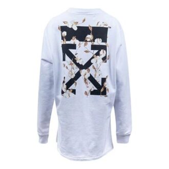 Off-White Arrow Rundhalset Hvit Hettegenser