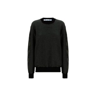 Off-White Arrow-trykk Rundhalset sports-hettegenser Slim Fit-versjon Grå