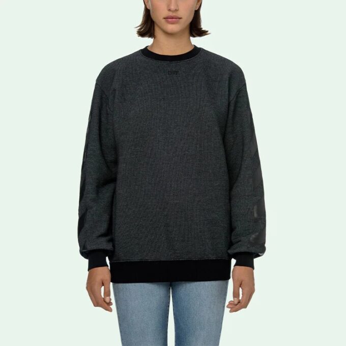 Off-White Arrow-trykk Rundhalset sports-hettegenser Slim Fit-versjon Grå