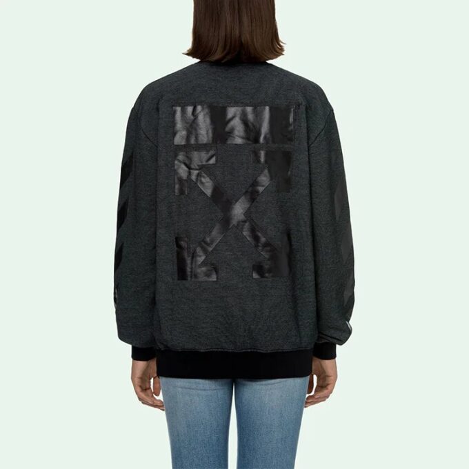 Off-White Arrow-trykk Rundhalset sports-hettegenser Slim Fit-versjon Grå