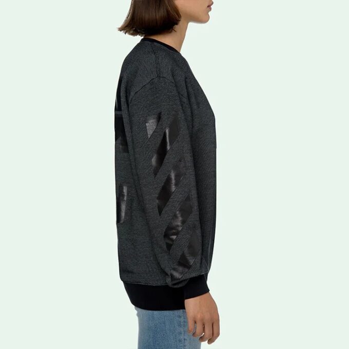 Off-White Arrow-trykk Rundhalset sports-hettegenser Slim Fit-versjon Grå