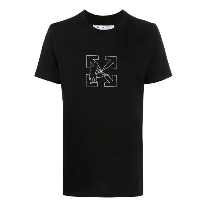 Off-White Arrow-trykt svart T-skjorte for menn