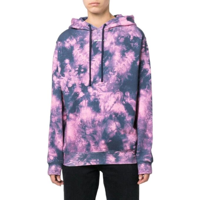 Off-White Arrows Motif Tie Dye-hettegenser «Pink Blue»