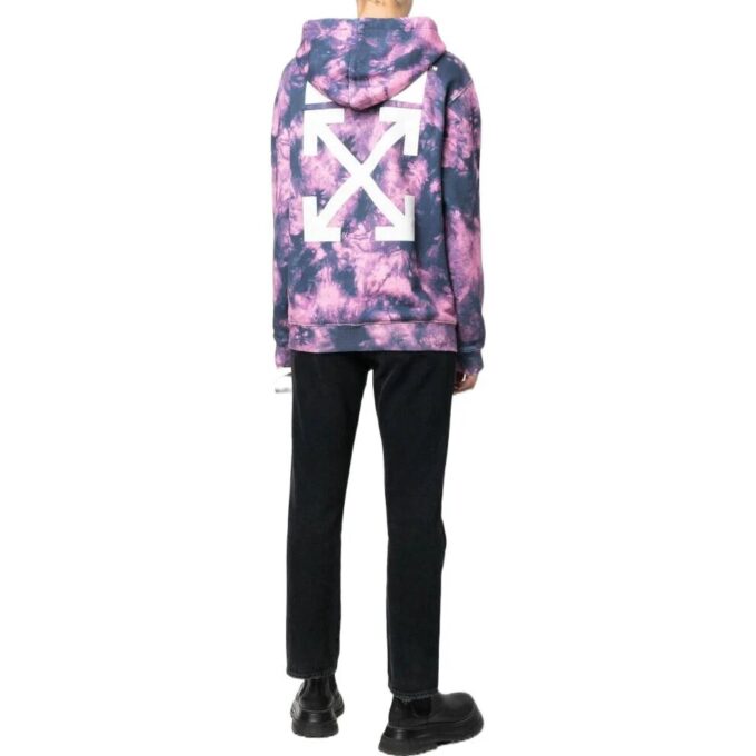 Off-White Arrows Motif Tie Dye-hettegenser «Pink Blue»