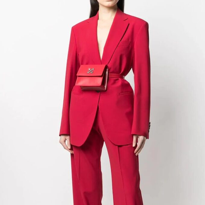 Off-White Arrows rød belteveske