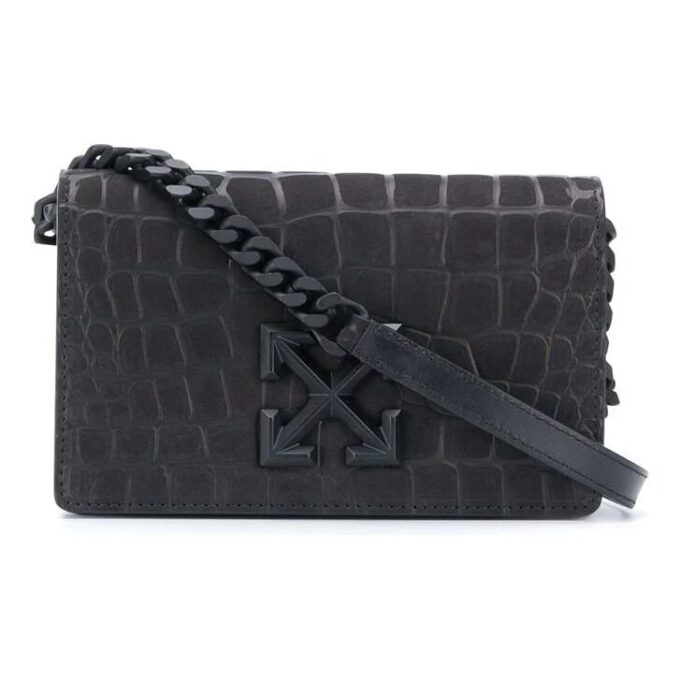 Off-White Arrows svart messenger-veske