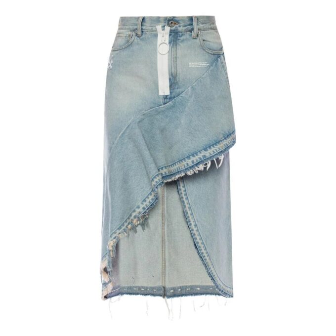 Off-White asymmetrisk Denim-skjørt «Blue»