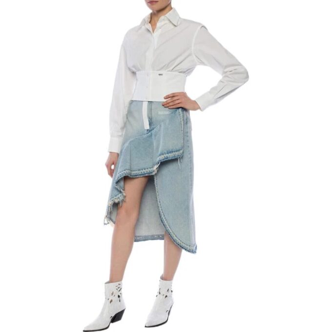 Off-White asymmetrisk Denim-skjørt «Blue»