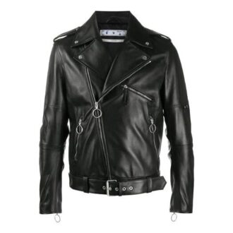 Off-White asymmetrisk svart jakke for menn