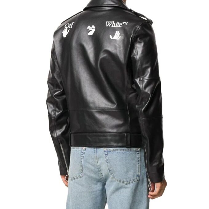 Off-White asymmetrisk svart jakke for menn