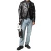 Off-White asymmetrisk svart jakke for menn