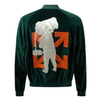 Off-White Aviator-jakke i grønt med logo for menn