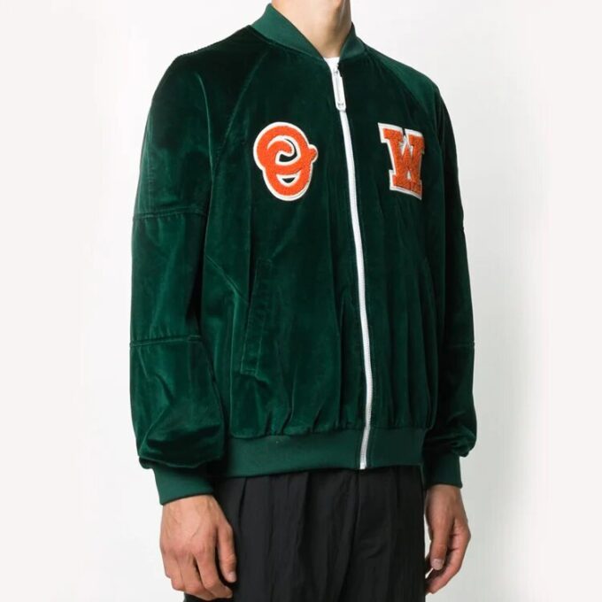 Off-White Aviator-jakke i grønt med logo for menn