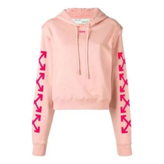 Off-White avtakbare ermer, casual, løs passform, rosa