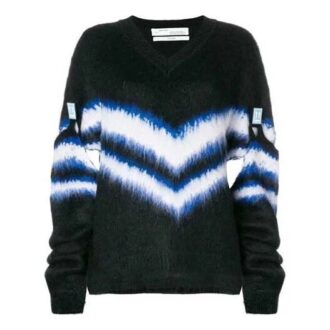 Off-White avtakbare ermer, fargeblokker, V-hals, svart