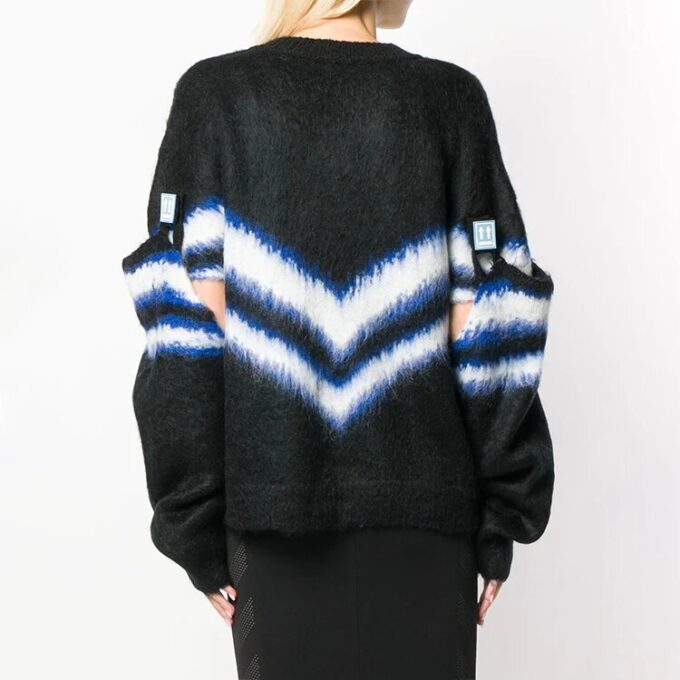 Off-White avtakbare ermer, fargeblokker, V-hals, svart