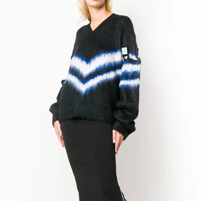 Off-White avtakbare ermer, fargeblokker, V-hals, svart