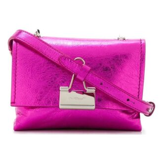 Off-White Binder Clip Metallic Pink skulderveske