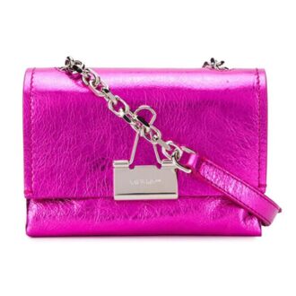 Off-White Binder Clip Metallic Pink skulderveske