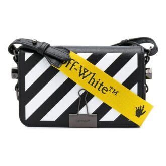 Off-White Binder Clip Stripe Messenger Bag Svart