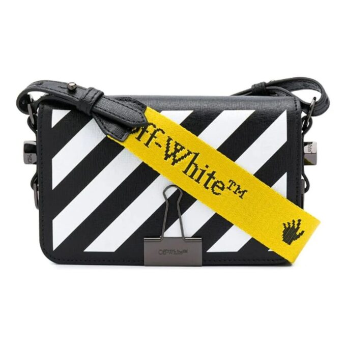 Off-White Binder Clip Stripe Messenger Bag Svart