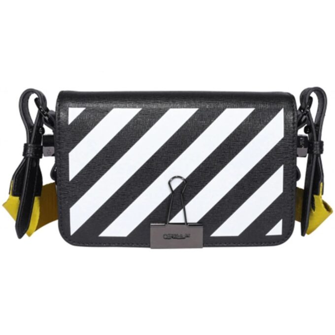 Off-White Binder Clip Stripe Messenger Bag Svart
