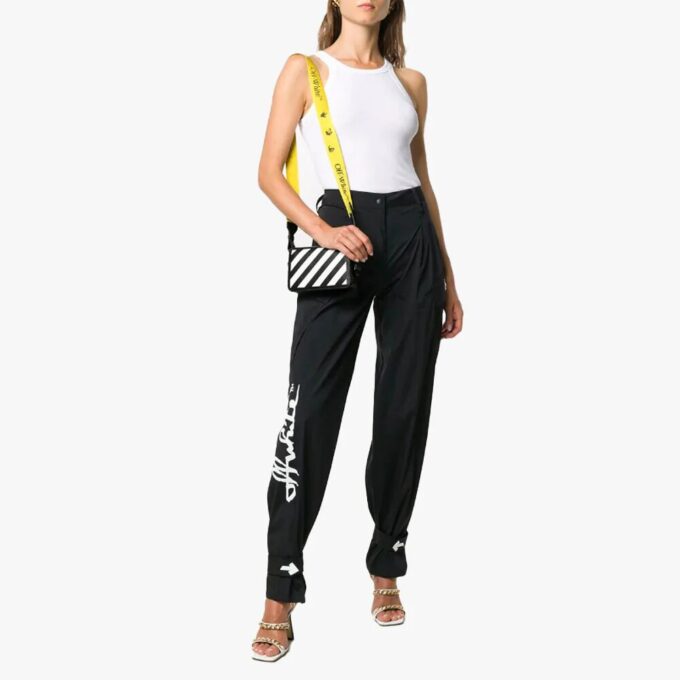 Off-White Binder Clip Stripe Messenger Bag Svart