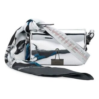 Off-White Binder skinnveske med kryssrem «Silve»