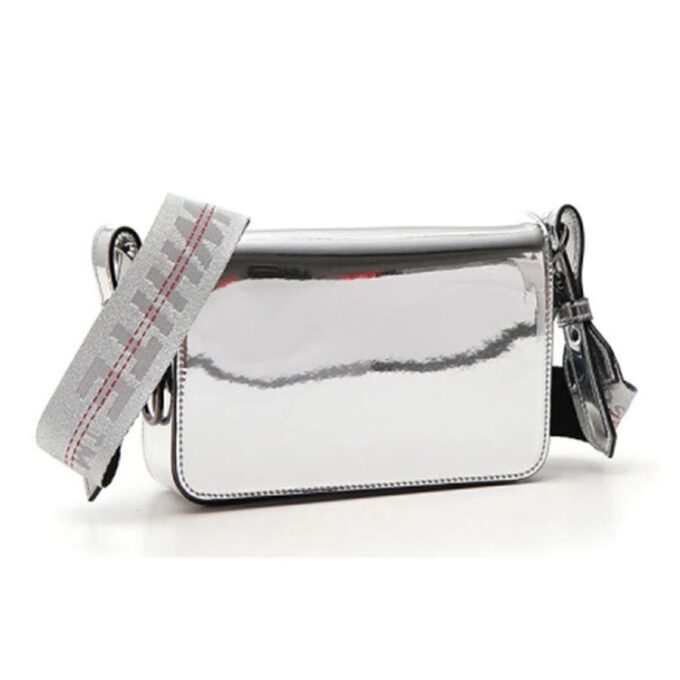 Off-White Binder skinnveske med kryssrem «Silve»