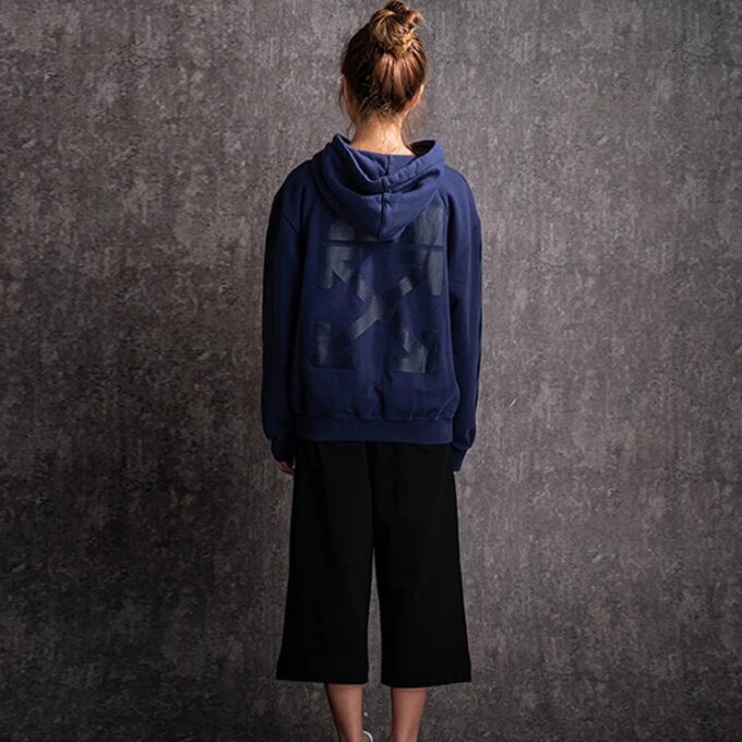 Off-White blå hettegenser i bomull