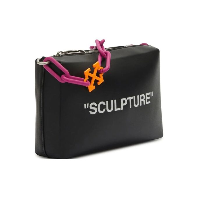 Off-White Block Pouch Quote Clutch Bag «Black»