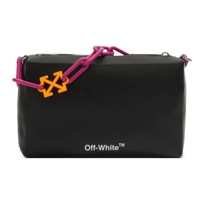 Off-White Block Pouch Quote Clutch Bag «Black»