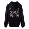 Off-White Blomst Brodert Pil-Hettegenser Svart