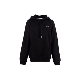 Off-White Blomst Brodert Pil-Hettegenser Svart