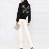 Off-White Blomst Brodert Pil-Hettegenser Svart