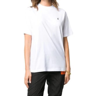 Off-White Blomster på ryggen og pil, kort ermet, hvit