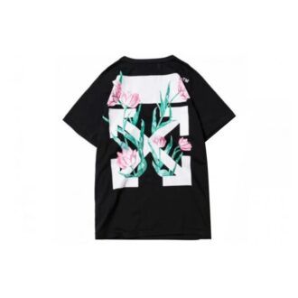 Off-White blomstermønster kortærmet skjorte med bokstavlogo