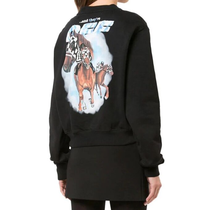 Off-White bomulls-genser med hestelogo
