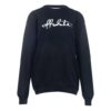 Off-White bomulls-pullover med trykk, rund hals og svart hette